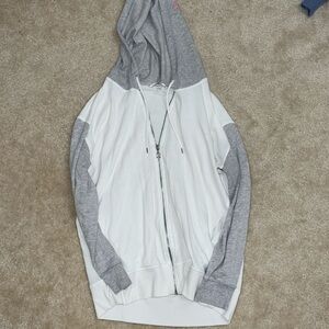 Gray and white Victoria’s Secret size medium zip up